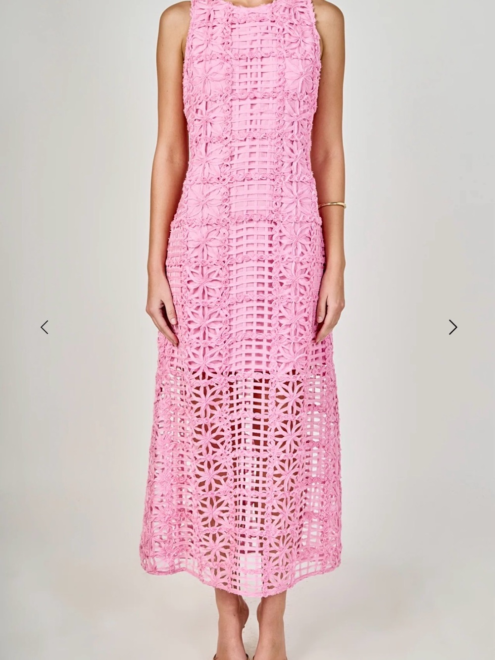Endless Rose Pink Crochet Floral Maxi Dress - Picture 2 of 6
